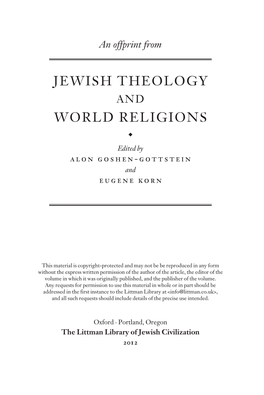 Jewish Theology World Religions