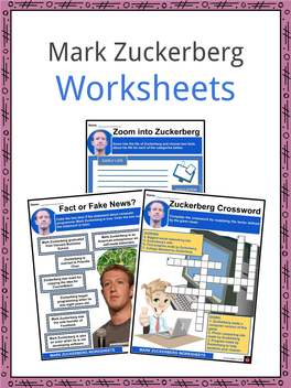 Mark Zuckerberg Worksheets Mark Zuckerberg Facts