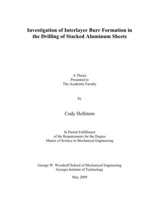 Investigation of Interlayer Burr Formation in the Drilling of Stacked Aluminum Sheets
