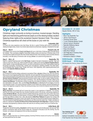 Opryland Christmas Departs Wichita, OKC & Tulsa Christmas Magic Surrounds Us During a Luxurious, Musical Escape