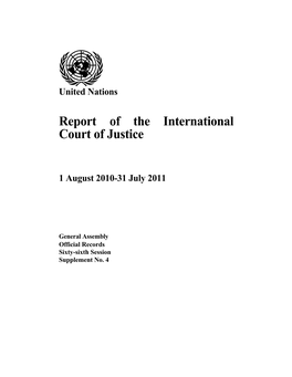 Report of the International Court of Justice