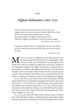 Afghan Sultanates, 1260–1732