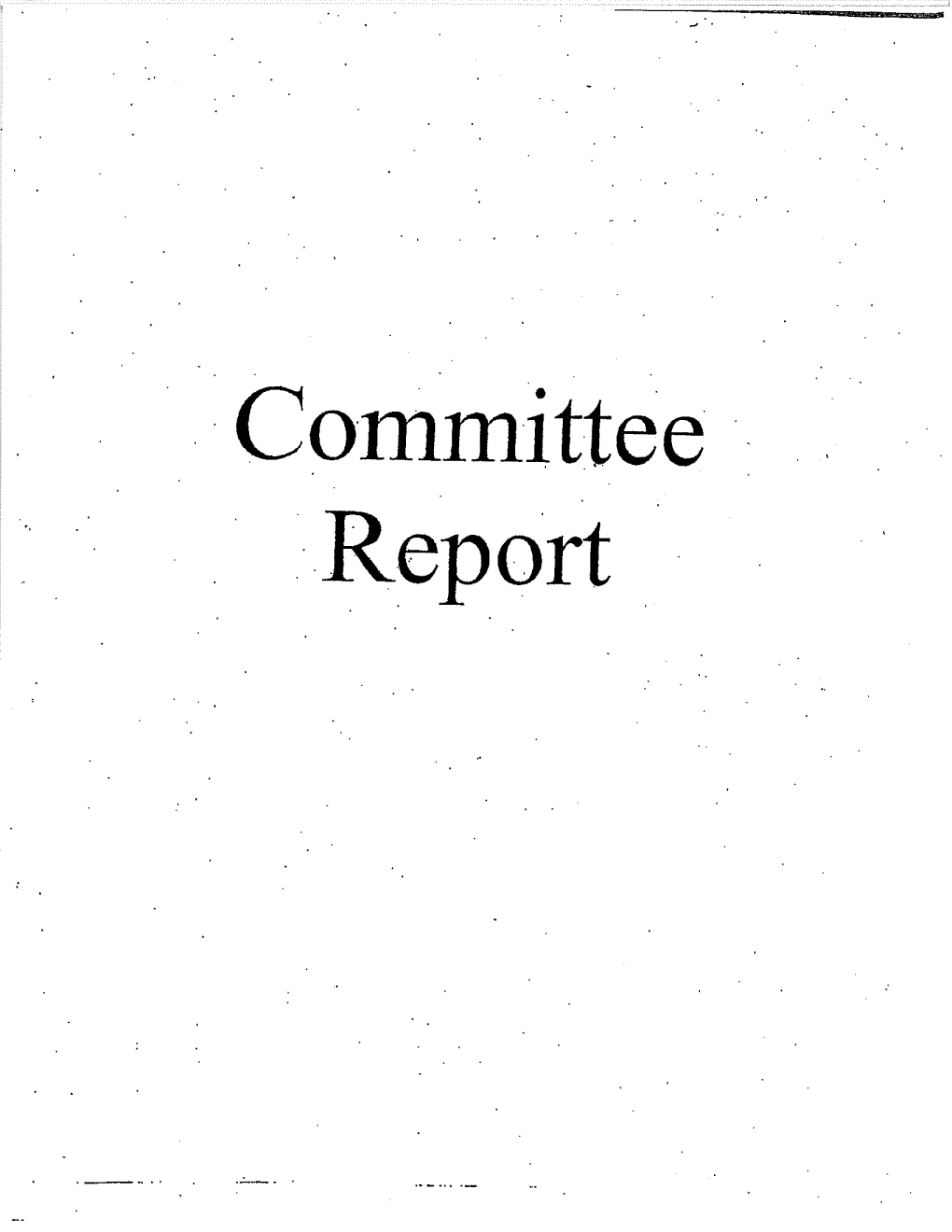 Committee Report REGULAR CALENDAR