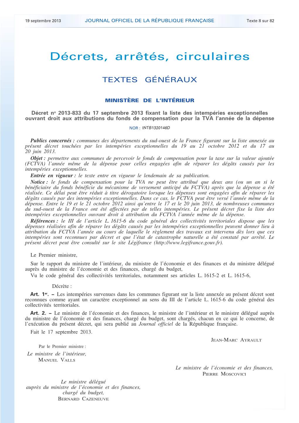 JOURNAL OFFICIEL DE LA RÉPUBLIQUE FRANÇAISE Texte 8 Sur 82