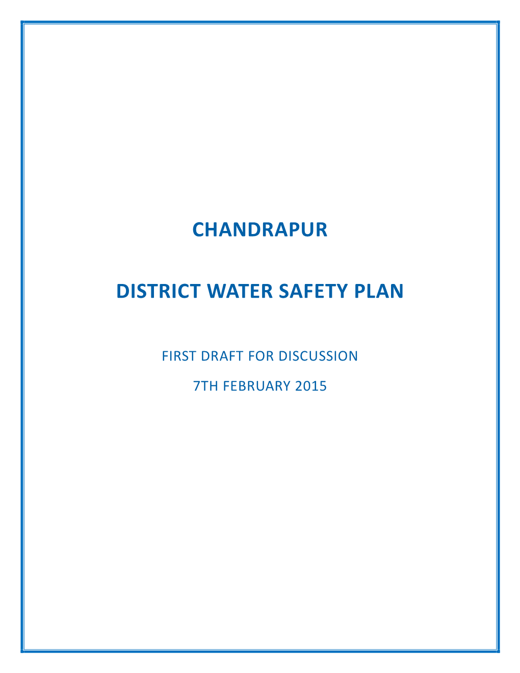 Chandrapur District Water Safety Plan