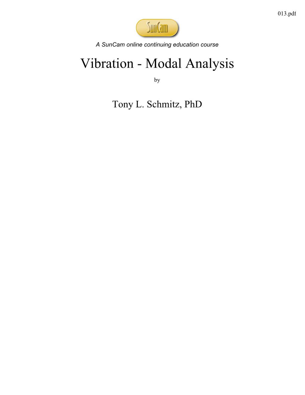Vibration - Modal Analysis