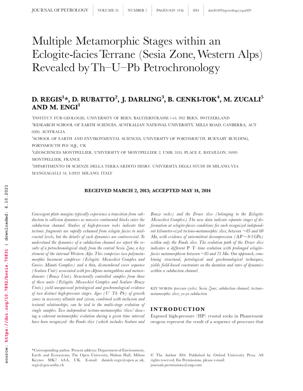 Multiple Metamorphic Stages Within an Eclogite-Facies Terrane