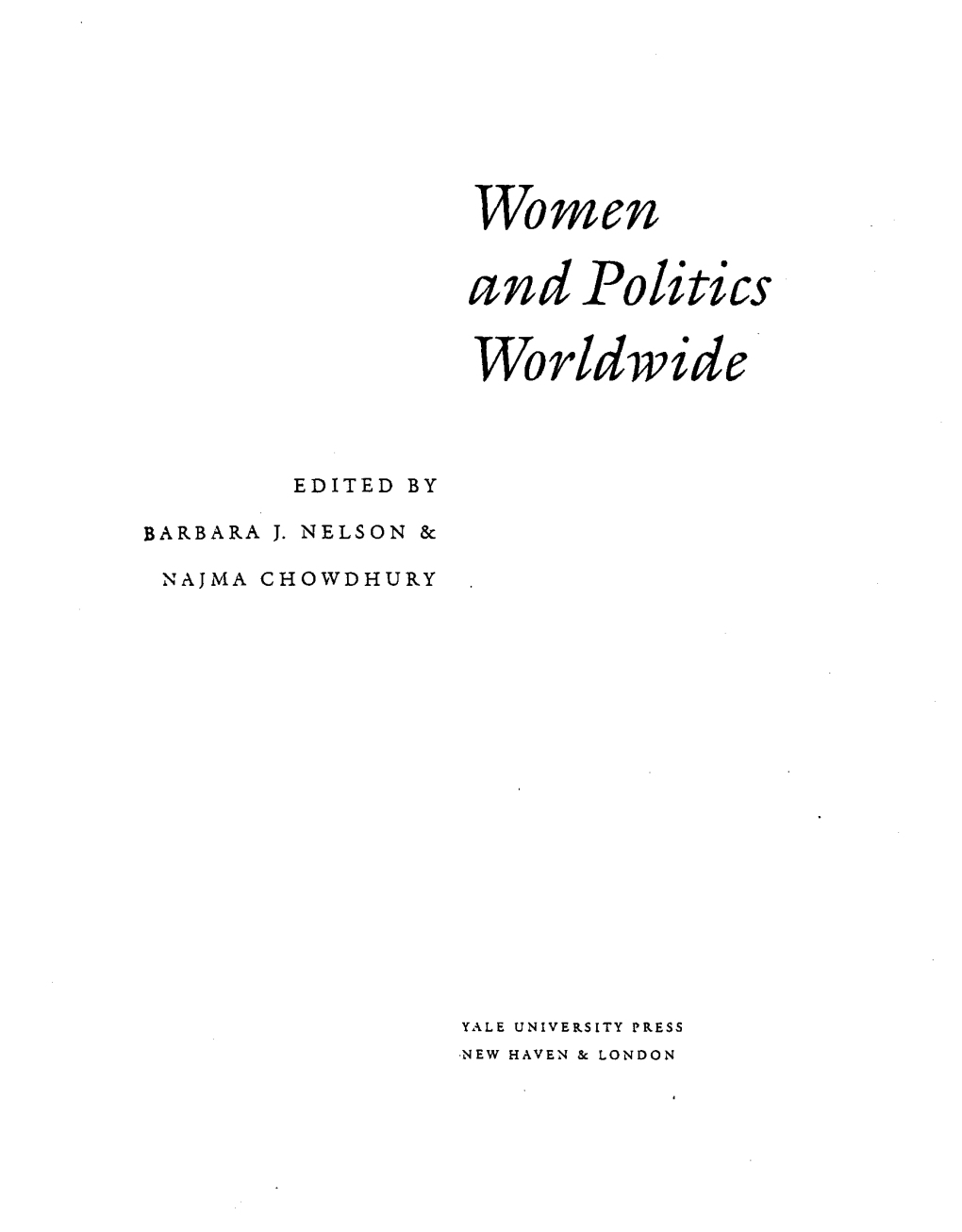 Women and Politics Worldwide·