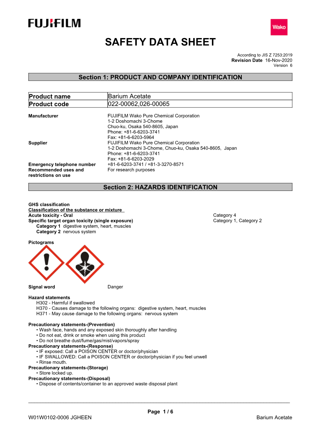 Safety Data Sheet