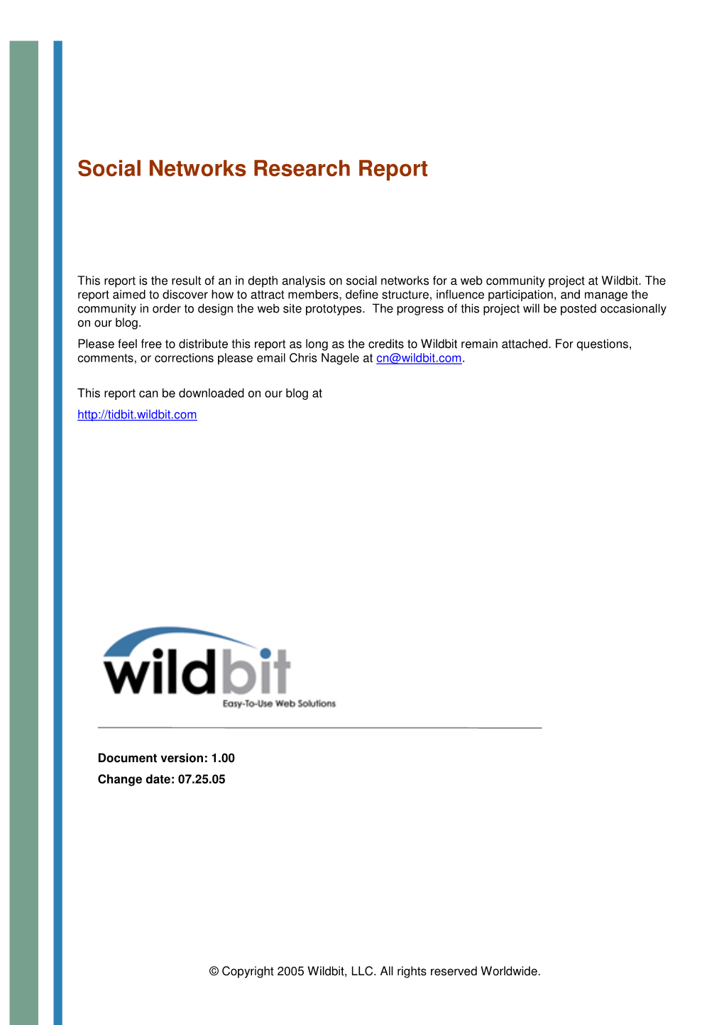 Social Networks Research Report