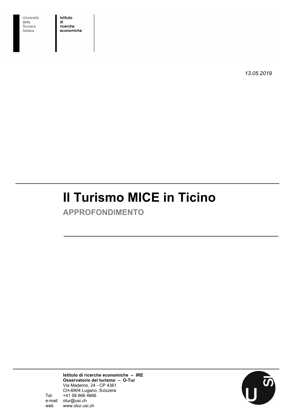 Il Turismo MICE in Ticino APPROFONDIMENTO