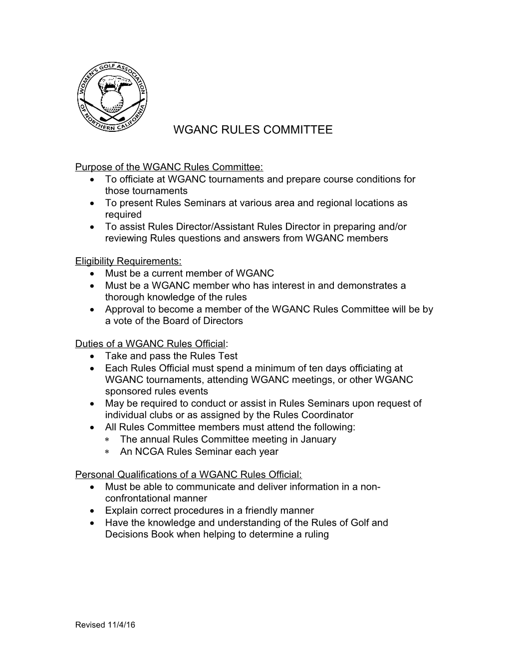 Wganc Rules Committee Application