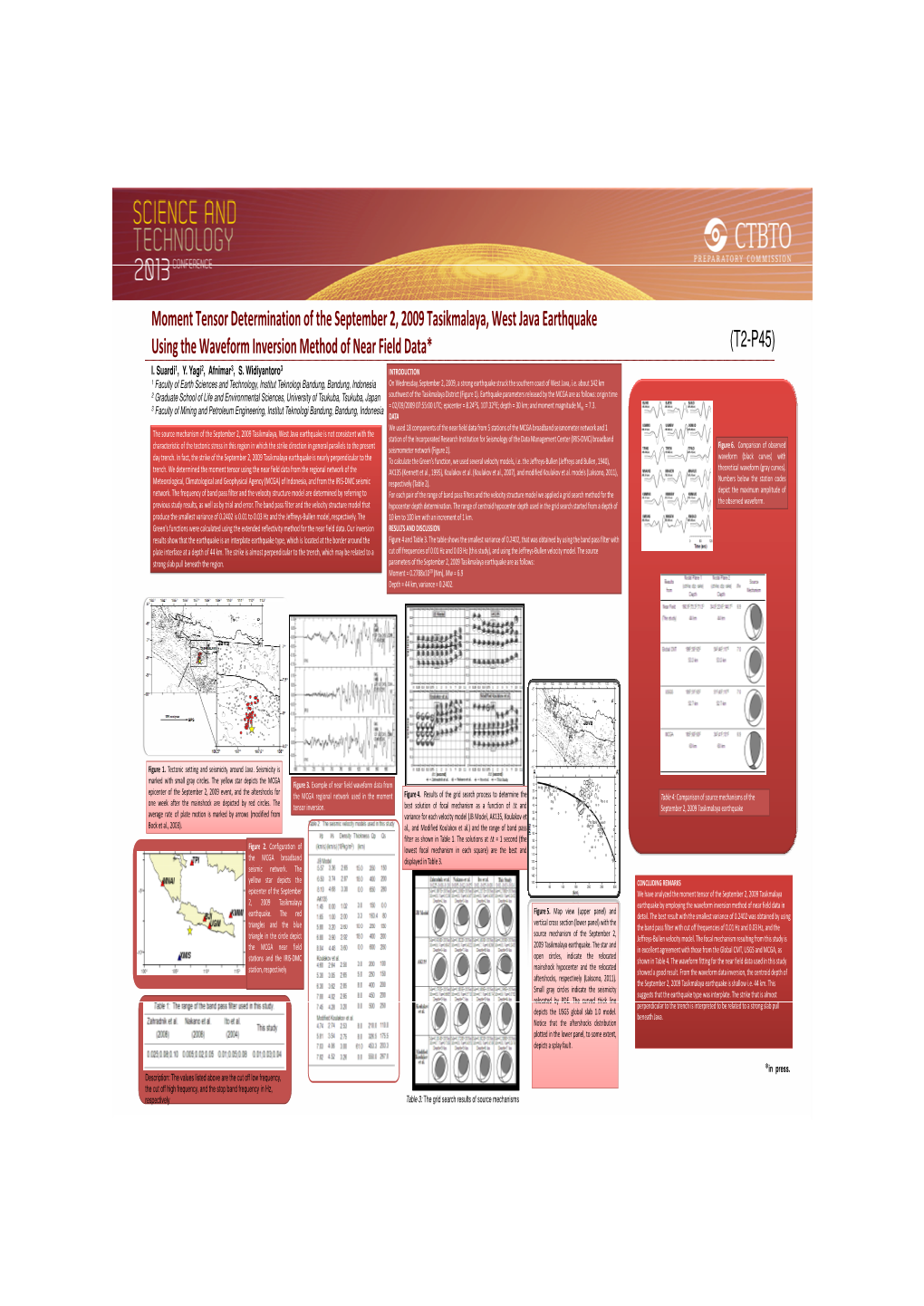 Moment Tensor Determination of the September 2, 2009 Tasikmalaya, West Java Earthquake Using the Waveform Inversion Method of Near Field Data* (T2-P45) I