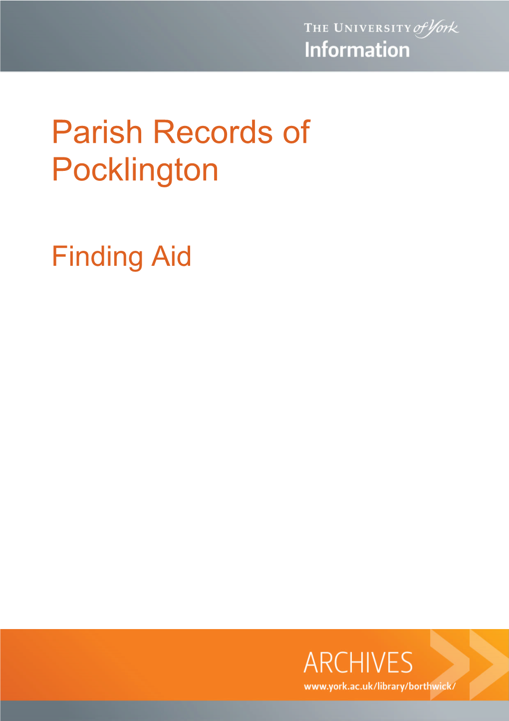 Parish Records of Pocklington