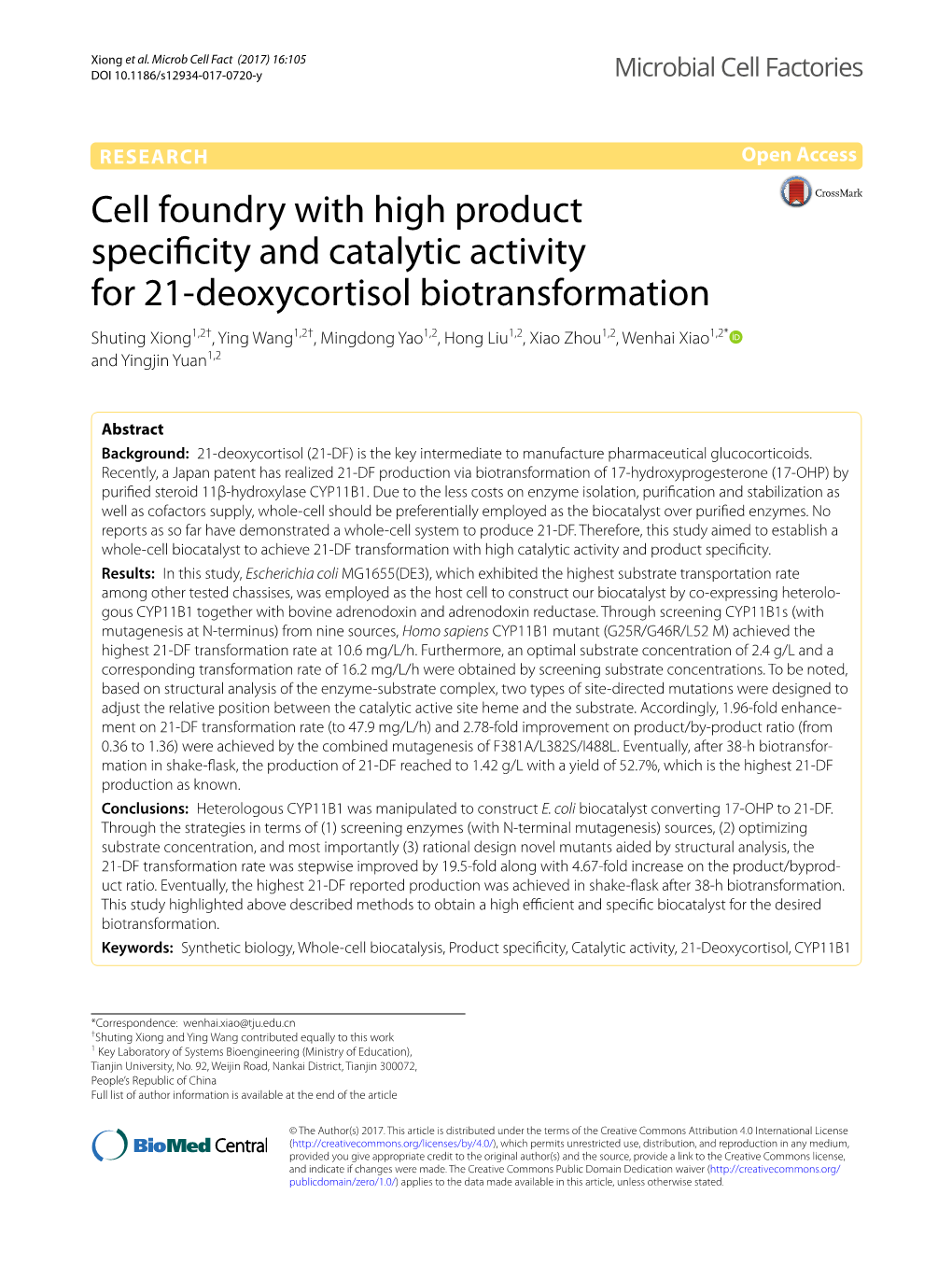 Cell Foundry with High Product Specificity and Catalytic Activity For