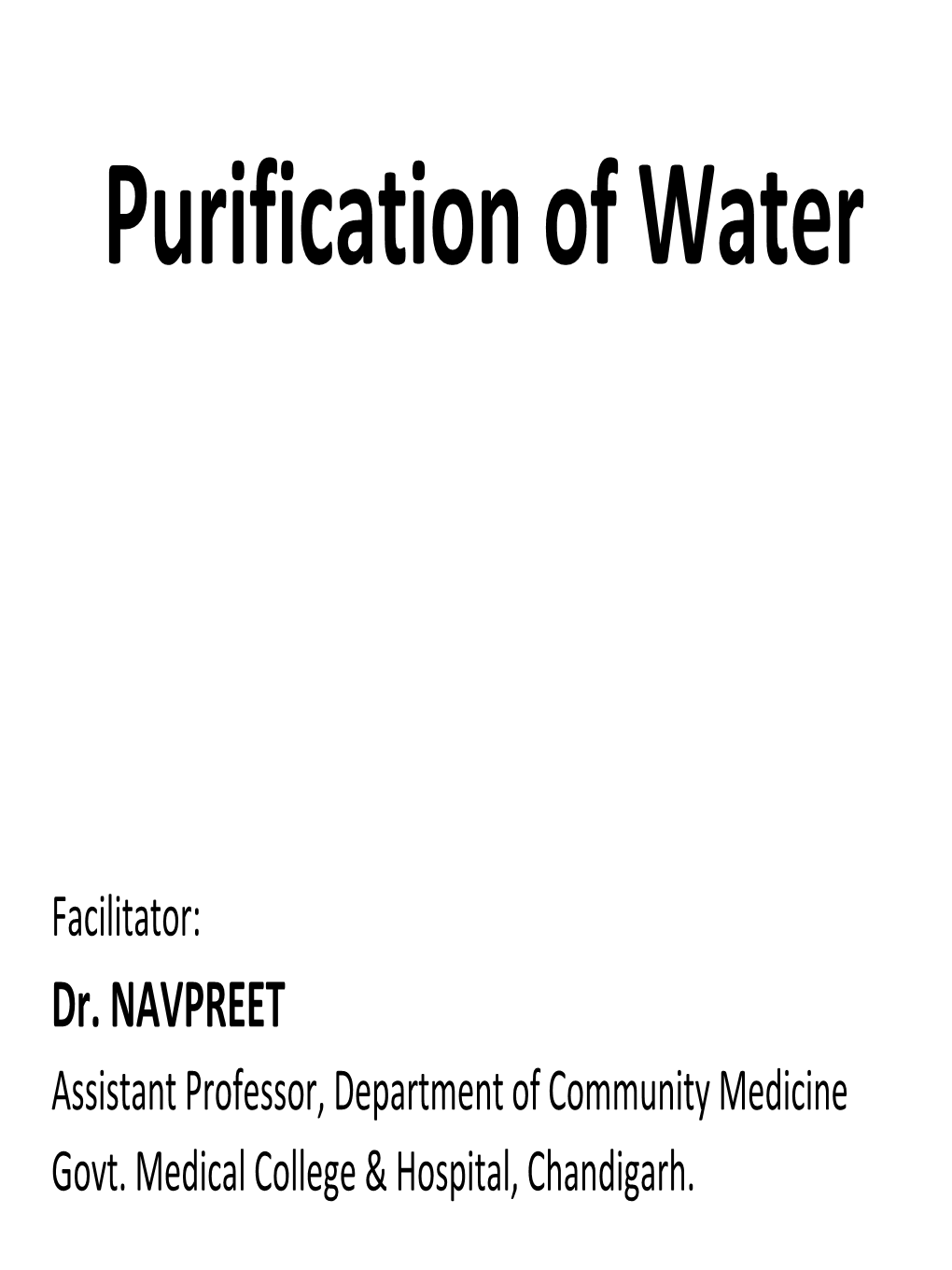 Purification of Water
