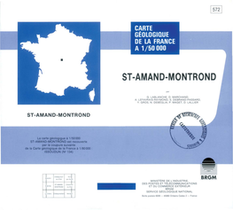 ST-AMAND-MONTROND Est Recouverte Par La Coupure Sun/Anle De La Carte Géologique De La France Il 1180000 ISSOUDUN (N 134)