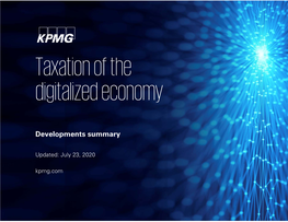 Taxation of the Digitalized Economy