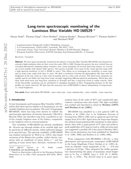 Long-Term Spectroscopic Monitoring of the Luminous Blue Variable