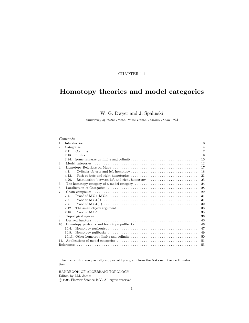 Homotopy Theories and Model Categories