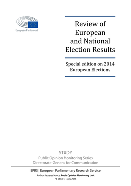 Review of European and National Election Results Special Edition on 2014 European Elections
