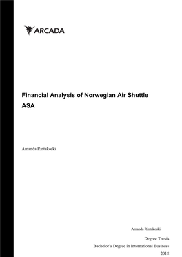 Financial Analysis of Norwegian Air Shuttle ASA