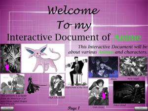 Interactive Document of Anime This Interactive Document Will Be About Various Animes and Characters