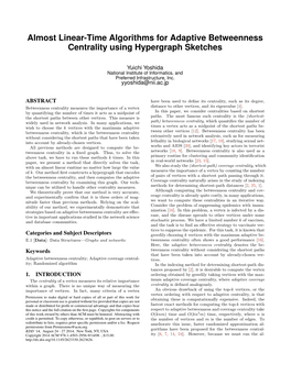 Almost Linear-Time Algorithms for Adaptive Betweenness Centrality Using Hypergraph Sketches