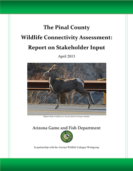 The Pinal County Wildlife Connectivity Assessment: Report on Stakeholder Input April 2013