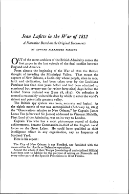 Jean Lafitte in the War of 1812 a Narrative Based on the Original Documents