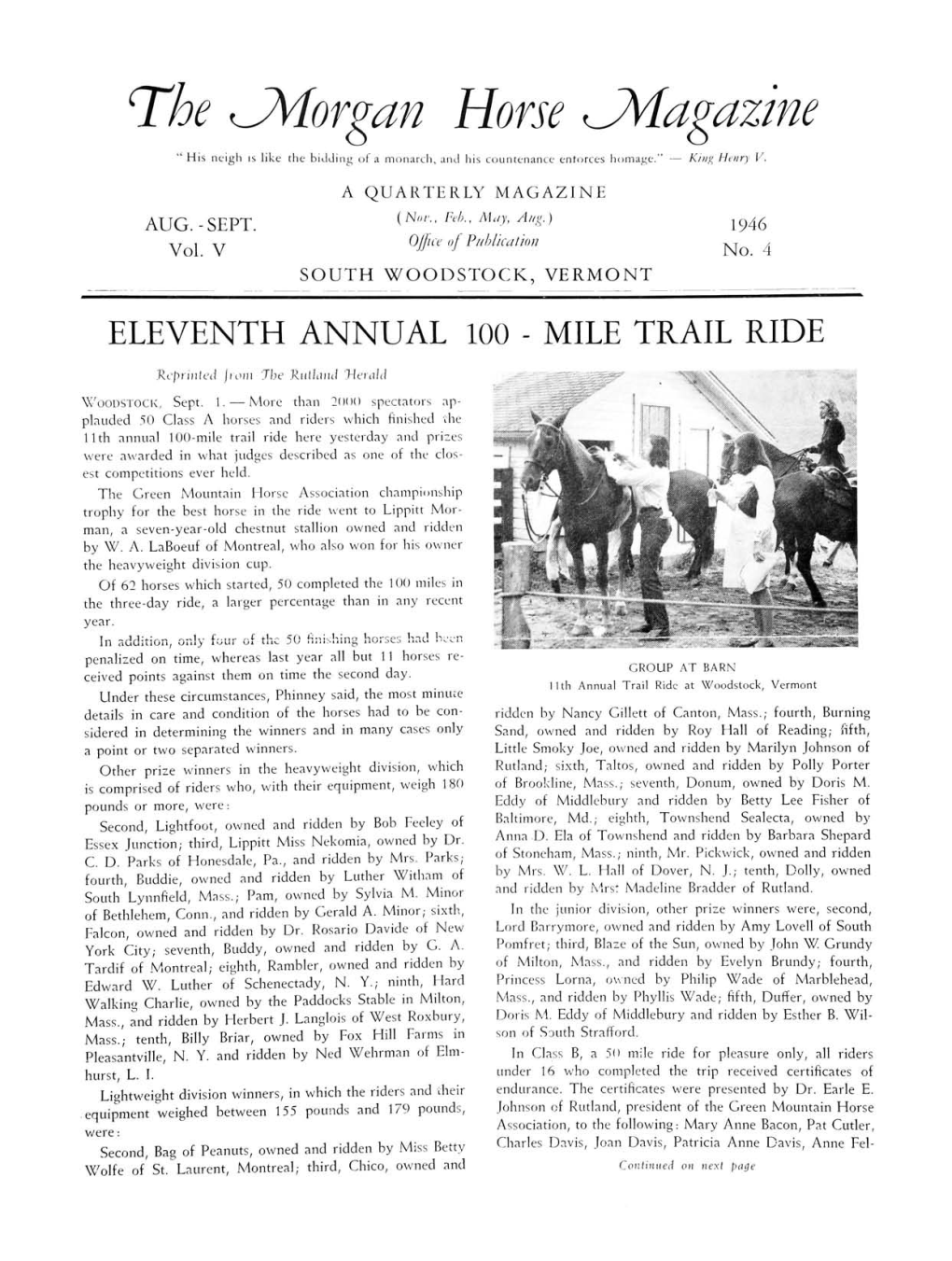 The ^Jvlorgan Horse ^Magazine