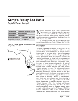 Nesting Emergences by the Kemp's Ridley Sea Turtle