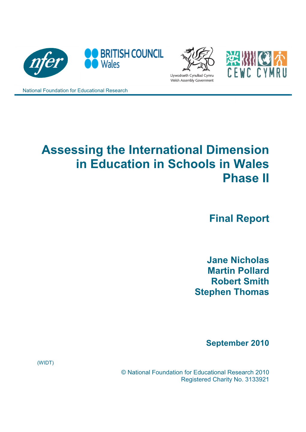 Assessing the International Dimension in Education in Schools in Wales Phase II