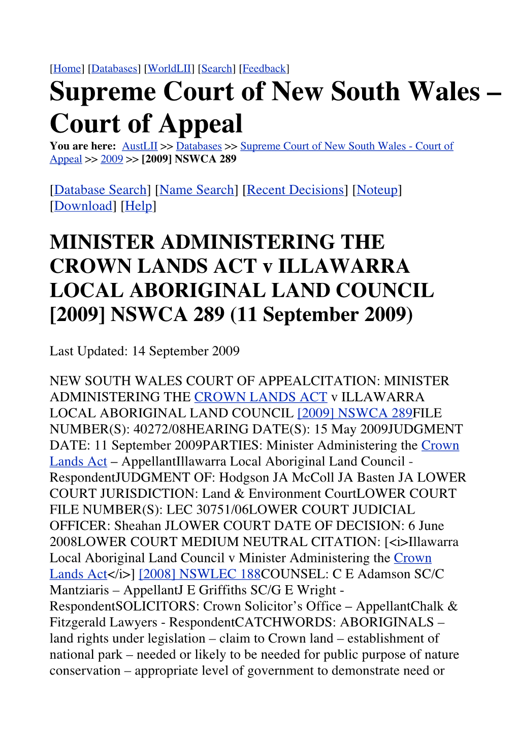 Supreme Court of New South Wales – Court of Appeal