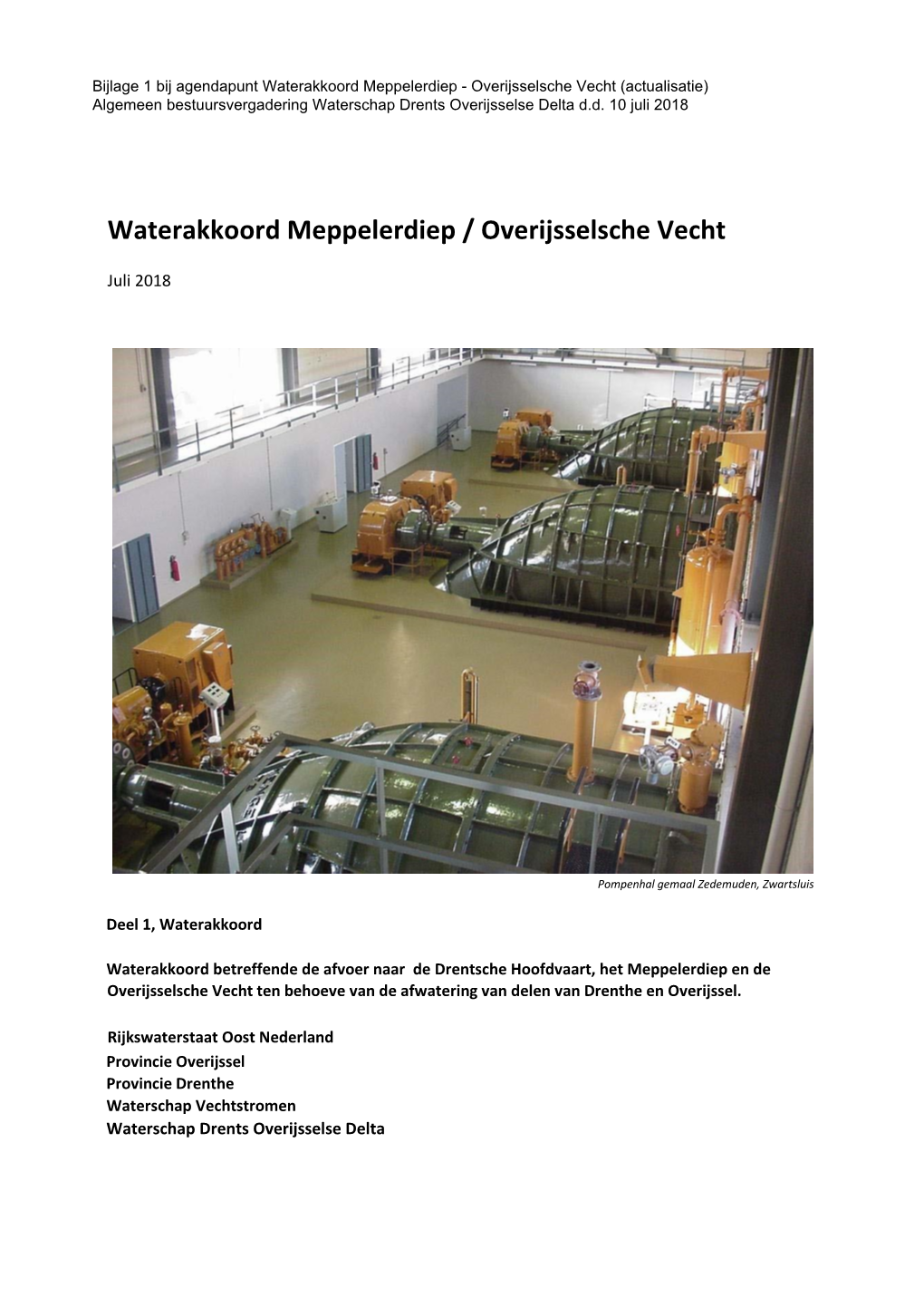 Waterakkoord Meppelerdiep / Overijsselsche Vecht