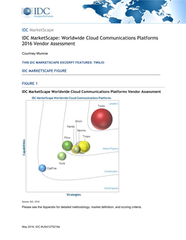 IDC Marketscape: Worldwide Cloud Communications Platforms 2016 Vendor Assessment