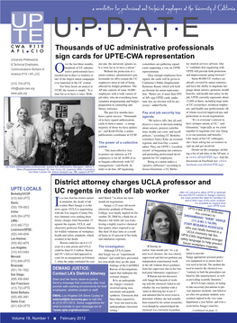 A Newsletter for Professional and Technical Employees at the University of California