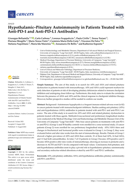 Hypothalamic–Pituitary Autoimmunity in Patients Treated with Anti-PD-1 and Anti-PD-L1 Antibodies