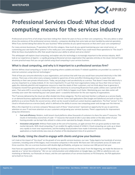 What Cloud Computing Means for the Services Industry