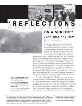 “Reflections “Reflections on a SCREEN”: JOHN EHLE and Film