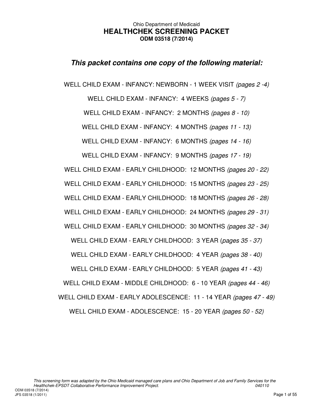 Healthchek Screening Forms