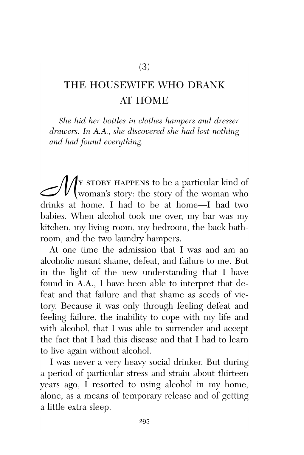 The Housewife Who Drank at Home