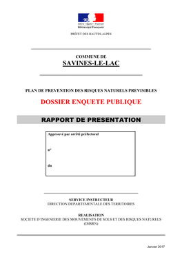 Ppr Savines Le Lac Rapport De Presentation Ep