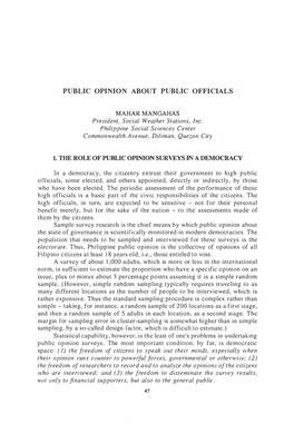 Public Opinion About Public Officials