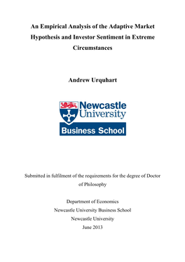 An Empirical Analysis of the Adaptive Market Hypothesis and Investor Sentiment in Extreme Circumstances