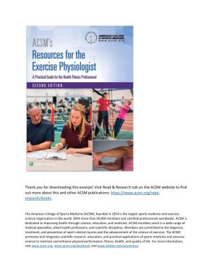 ACSM Resources Exercise Physiologist Download