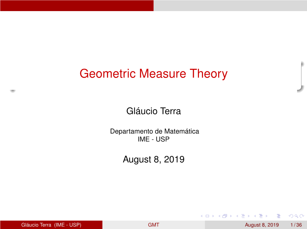 Geometric Measure Theory