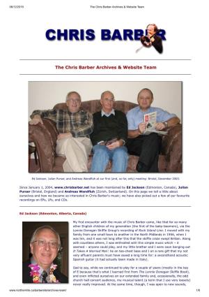 The Chris Barber Archives & Website Team