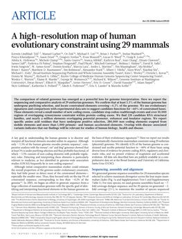 A High-Resolution Map of Human Evolutionary Constraint Using 29 Mammals
