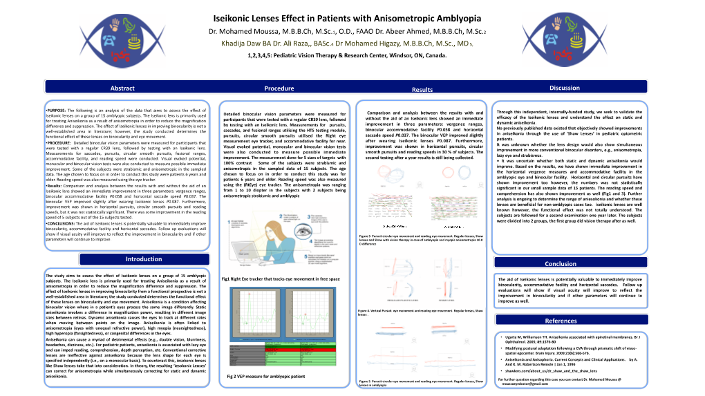 Iseikonic Lenses Effect in Patients with Anisometropic Amblyopia